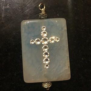Crystal Cross Agate Pendant